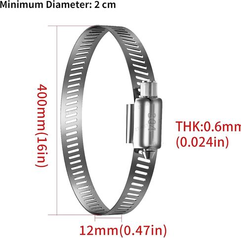4 Pieces Adjustable 304 Stainless Steel Hose Clamp Duct Clamps Pipe Clamp Ducting Clamp worm drive hose clamps Poles Mount Adapter Diameter 16inch (16 Inch Hose Clamp) in Saudi Arabia
