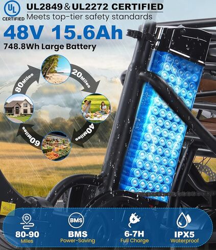 Electric Tricycle for Adults, Peak 500/750W Electric Trike, 20"x4" Folding Fat Tire 3 Wheel Electric Trike, Max 20MPH,with Large Basket and 48V 13/15Ah Removable Battery in Saudi Arabia