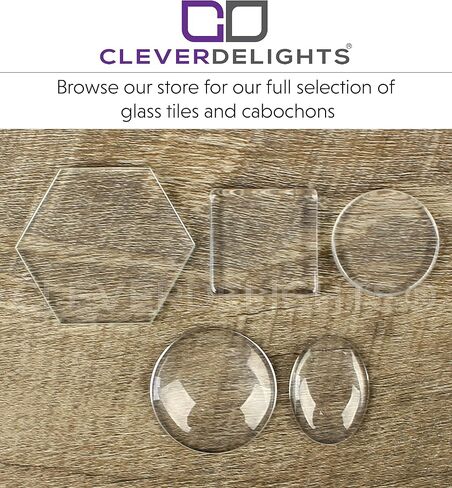 CleverDelights 30mm (1 3/16 ") بلاط زجاج مسطح دائري - 25 حزمة - بلاط زجاجي Craft in Kuwait