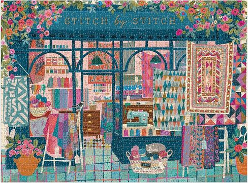 Galison Quilter's Corner – 1000 Piece Victoria Ball Jigsaw Puzzle Featuring Beautiful Artwork of Quilts and Textile Arts in Kuwait