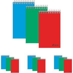 Ampad Pocket Notebook, Recycled, Size 3 x 5, Assorted Covers, Top Open, Narrow Ruled, 60 Sheets (25-087) in Kuwait