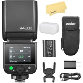 Godox V480 f TTL TTL شاشة اللمس سرعة فلاش الكاميرا ل FUJIFILM ، 2.4G لاسلكي 1/8000S HSS ، 650 وميض الطاقة الكامل ، 1.7S وقت إعادة التدوير ، 10 مستويات ضوء LED ، بطارية LI-ION القابلة لإعادة الشحن in Kuwait
