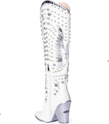 Women's Upbeat Rhinestone Western Boot Pointed Toe Black 8 M US in Saudi Arabia