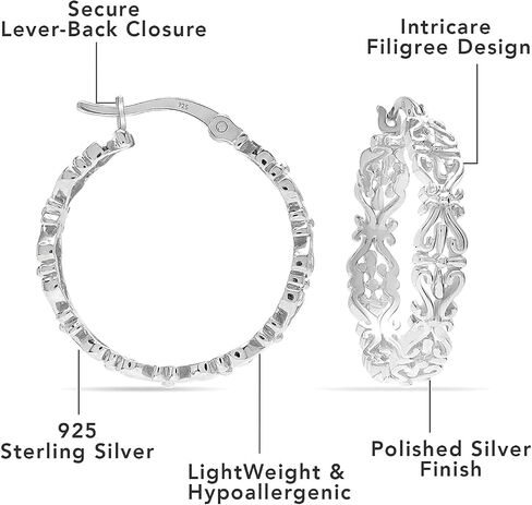LeCalla 925 Sterling Silver Jewelry Love Heart Infinity Linked Click-Top Hoop Earrings for Women in Saudi Arabia