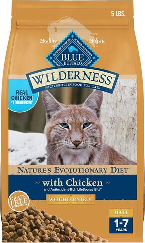 Blue Buffalo Wilderness High-Protein, Grain-Free Natural Dry Food for Adult Cats, Weight Control, Chicken, 11-lb Bag in Saudi Arabia