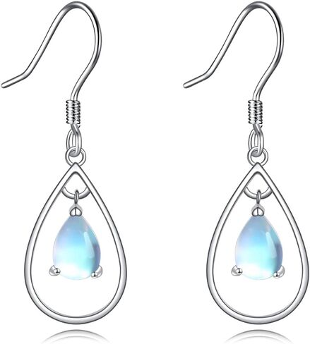 Moonstone Earrings for Women 925 Sterling Silver Irish Celtic Knot Hoop Earrings Leverback Jewelry Gifts in Saudi Arabia