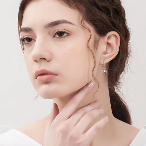 Moonstone Earrings for Women 925 Sterling Silver Irish Celtic Knot Hoop Earrings Leverback Jewelry Gifts in Saudi Arabia