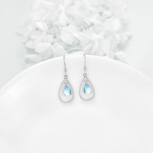 Moonstone Earrings for Women 925 Sterling Silver Irish Celtic Knot Hoop Earrings Leverback Jewelry Gifts in Saudi Arabia