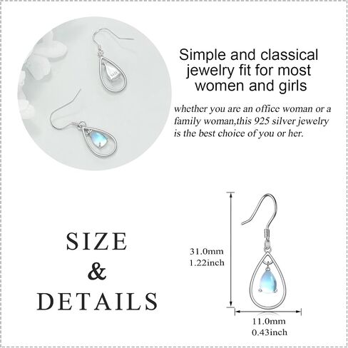 Moonstone Earrings for Women 925 Sterling Silver Irish Celtic Knot Hoop Earrings Leverback Jewelry Gifts in Saudi Arabia