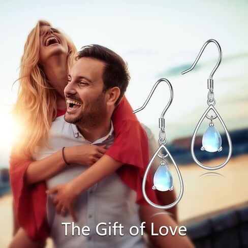 Moonstone Earrings for Women 925 Sterling Silver Irish Celtic Knot Hoop Earrings Leverback Jewelry Gifts in Saudi Arabia
