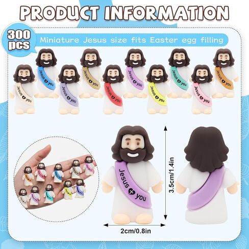 YuDanae Brown Mini Jesus Figures Rubber Jesus Figurines Toys in Bulk Religious Party Favors Sunday School Craft Baptism Gifts for Easter Egg Stuffers (Multicolor, 100pcs) in Saudi Arabia