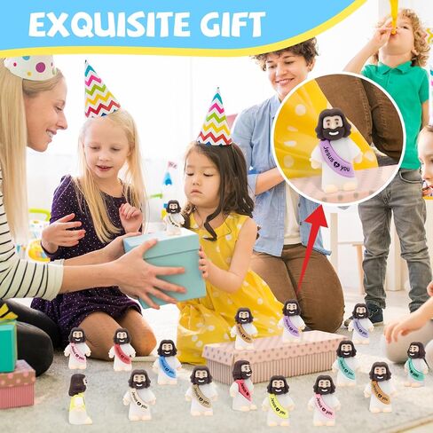 YuDanae Brown Mini Jesus Figures Rubber Jesus Figurines Toys in Bulk Religious Party Favors Sunday School Craft Baptism Gifts for Easter Egg Stuffers (Multicolor, 100pcs) in Saudi Arabia