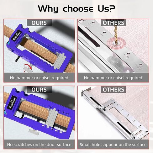 Door Hinge Jig, Precise Positioning, Easy Installation and Versatile Use Router Template, Fits for DoorHinge from 3" to 5" Length and Hinge Types of Sqaure, Radius 1/4" or Radius 5/8" in Saudi Arabia