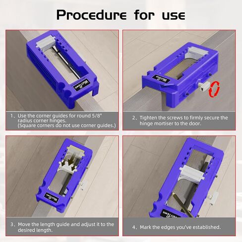 Door Hinge Jig, Precise Positioning, Easy Installation and Versatile Use Router Template, Fits for DoorHinge from 3" to 5" Length and Hinge Types of Sqaure, Radius 1/4" or Radius 5/8" in Saudi Arabia