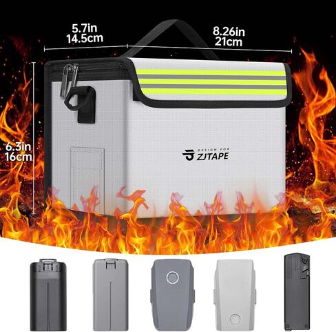 Lipo Safe Bag, Fireproof, Explosion-Proof Battery Bag, Large Storage Space, Lipo Storage Box, Fireproof Safe, Protective, Adjustable Battery (Black, Green) in Saudi Arabia
