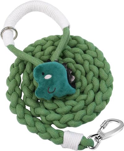 Handmade 4ft Braided Cotton Dog Leash,Durable and Stylish, Ideal for Medium to Large Dogs, Black in Kuwait