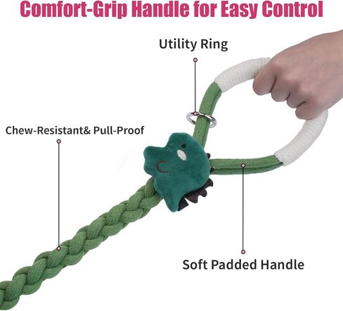 Handmade 4ft Braided Cotton Dog Leash,Durable and Stylish, Ideal for Medium to Large Dogs, Black in Kuwait