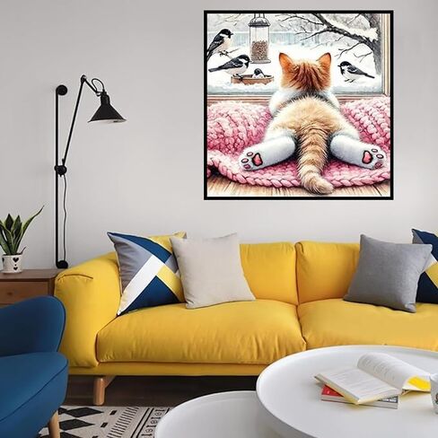 طبقات المرتفعات والفن الماسي للبالغين للبالغين - مجموعات الطلاء الماس للبالغين المبتدئين ، DIY 5D Full Drill عباد الشمس الجوهرة للفنون المنزلية ديكور 14 × 14 بوصة in Kuwait