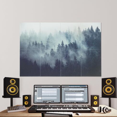 VEVOR 5 Pack Acoustic Panels with Self Adhesive, 47.2 x 23.6 x 0.4 inch Sound Proof Foam Panels, Polyester Fiber Soundproof Wall Panels High Density, for Home, Studio, Office, Theater, Black in Saudi Arabia