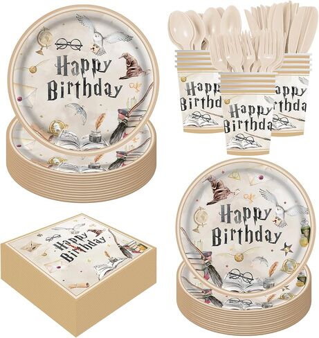 140PCS Birthday Party Paper Plates Napkins themed Birthday Party Supplies Paper Cups Dessert Plates Kids Boys Birthday Decorations Set for 20 Guests in Kuwait