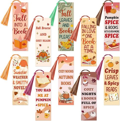 10Pcs Funny Bookmarks with Tassel for Reading Reader Gift, Spicy Naughty Flower Book Marks for Women Men, Hot Girls Saying Romance Paper Bookmark Page Makers for Adult Teacher Book Lovers Gifts in Kuwait