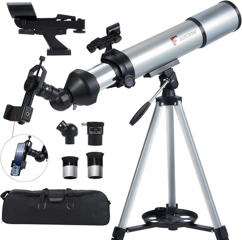 Telescope for Adults & Kids - Professional 80mm Aperture Refractor Telescope 600mm Focal Length Astronomy Kit with Tripod, Barlow Lens & Phone Adapter for Planet Viewing & Astrophotography in Saudi Arabia