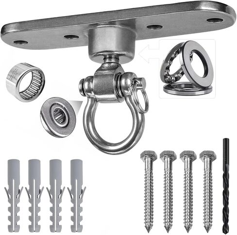 Heavy Duty Stainless Swing Hanger with Smooth Swing Bearings 180°+360°, 1500 lb Capacity for Indoor Outdoor Playground Yoga Hammock Chair Sandbag Porch Swing Bag in Kuwait