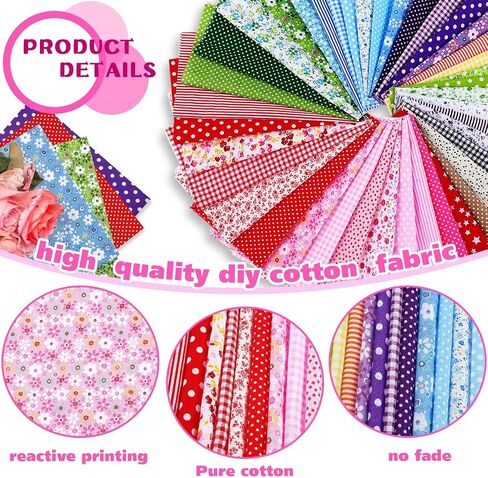 40 Pcs 10 x 10 Inches Animal Cotton Fabric Bundle Squares Precut Fabric Multi Color Wooden Animals Fat Squares Sheets for DIY Craft Quilting Sewing in Saudi Arabia