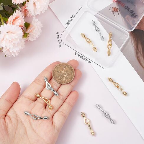 Beebeecraft 1 Box 10pcs S Hook Clasps 18K Gold Plated Hook Hook Hook Heats Healdes For Diy Jewelry Neckleace Making in Kuwait