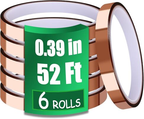 6 PCs 10mm x33m (108ft) شريط تسامي يصل إلى 250 ℃ (480 فهرنهايت) للانتقال الحراري مقاوم للحرارة ارتفاع درجة الحرارة اللصق للحسارة لا توجد لوحات لحام البقايا in Kuwait