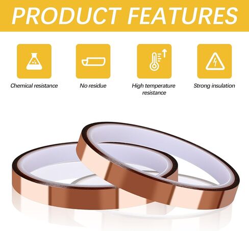 6 PCs 10mm x33m (108ft) شريط تسامي يصل إلى 250 ℃ (480 فهرنهايت) للانتقال الحراري مقاوم للحرارة ارتفاع درجة الحرارة اللصق للحسارة لا توجد لوحات لحام البقايا in Kuwait