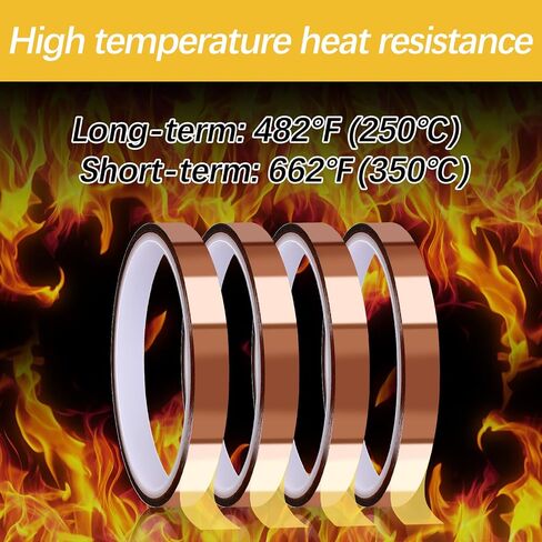 6 PCs 10mm x33m (108ft) شريط تسامي يصل إلى 250 ℃ (480 فهرنهايت) للانتقال الحراري مقاوم للحرارة ارتفاع درجة الحرارة اللصق للحسارة لا توجد لوحات لحام البقايا in Kuwait