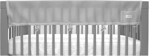 BreathableBaby Breathable Mesh RailGuard Teething Cover — White — 51" Long Panel (1) — Fits Most Full-Size and Does Not Fit Mini Cribs — Use with Coordinating Short Panels - Ecru in Saudi Arabia