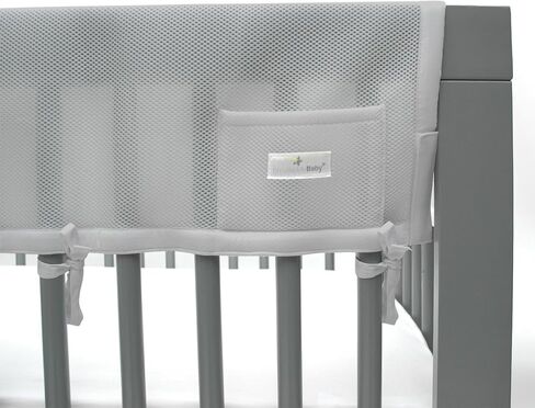 BreathableBaby Breathable Mesh RailGuard Teething Cover — White — 51" Long Panel (1) — Fits Most Full-Size and Does Not Fit Mini Cribs — Use with Coordinating Short Panels - Ecru in Saudi Arabia