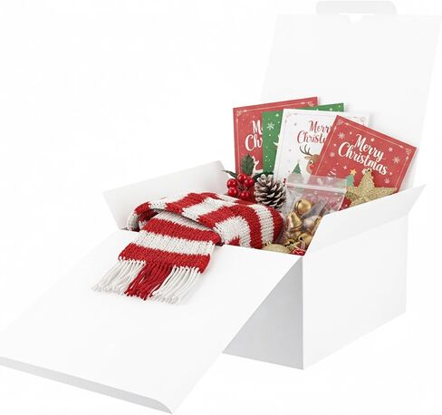 UnicoPak 1 Pack 10x10x5 White Gift Box Large Gift Boxes with Lids for Presents, Ideal for Birthday Anniversary Christmas Wedding Mother's Day Father's Day in Kuwait