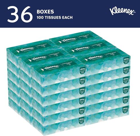 Kleenex Professional Facial Tissue ، Bulk (13216) ، تنسيق محاصر مسطح ، مصمم للأعمال (100 أنسجة/صندوق ، 60 صندوقًا ، 6000 ورقة/حالة) in Saudi Arabia