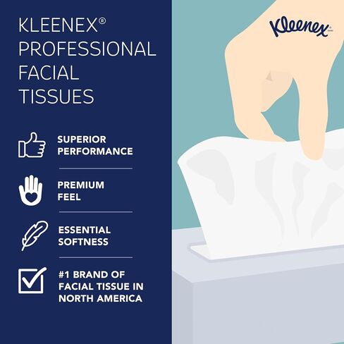 Kleenex Professional Facial Tissue ، Bulk (13216) ، تنسيق محاصر مسطح ، مصمم للأعمال (100 أنسجة/صندوق ، 60 صندوقًا ، 6000 ورقة/حالة) in Saudi Arabia