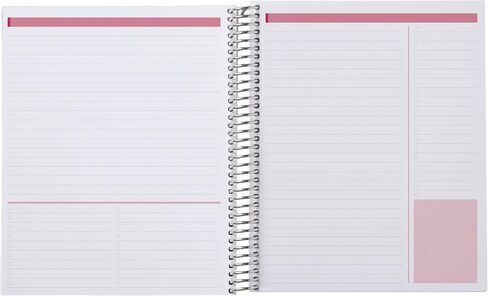 Erin Condren 7"x9" Lined Platinum Spiral Notebook. Bold Blooms Cover Design. 160 Lined Pages for Notes, Journaling, Writing. 80 Lb. Text Weight Paper, Stickers Included in Saudi Arabia