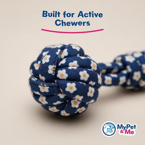 My Pet & Me - Knotted Ball Rope Dog Toy - Safe Non-Toxic for Active Chewers and Puppies, Ideal for Fetch, Teething, and Interactive Play - Perfect Dog Toy Ball for Indoor & Outdoor Fun in Kuwait