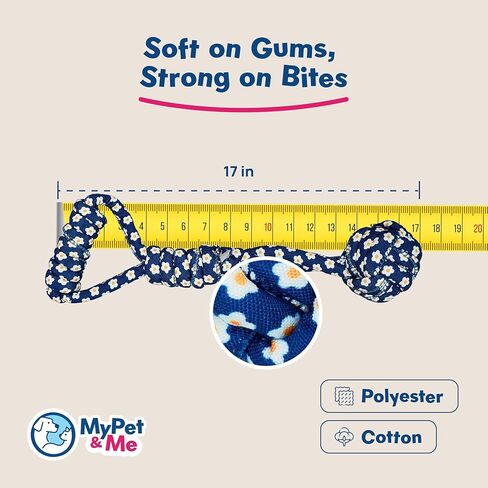 My Pet & Me - Knotted Ball Rope Dog Toy - Safe Non-Toxic for Active Chewers and Puppies, Ideal for Fetch, Teething, and Interactive Play - Perfect Dog Toy Ball for Indoor & Outdoor Fun in Kuwait