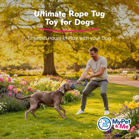 My Pet & Me - Knotted Ball Rope Dog Toy - Safe Non-Toxic for Active Chewers and Puppies, Ideal for Fetch, Teething, and Interactive Play - Perfect Dog Toy Ball for Indoor & Outdoor Fun in Kuwait