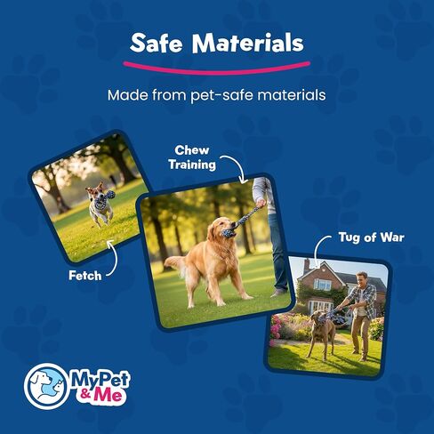 My Pet & Me - Knotted Ball Rope Dog Toy - Safe Non-Toxic for Active Chewers and Puppies, Ideal for Fetch, Teething, and Interactive Play - Perfect Dog Toy Ball for Indoor & Outdoor Fun in Kuwait