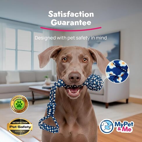 My Pet & Me - Knotted Ball Rope Dog Toy - Safe Non-Toxic for Active Chewers and Puppies, Ideal for Fetch, Teething, and Interactive Play - Perfect Dog Toy Ball for Indoor & Outdoor Fun in Kuwait