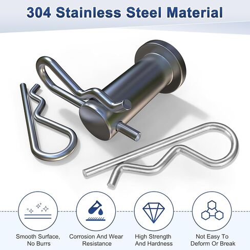 دبوس كوتر على شكل 10 عبوات ، M3x50mm أجهزة دبوس الشعر من الفولاذ المقاوم للصدأ مقاطع ربيع R لقطعة قفل المقطورة/الشاحنات/الشاحنات ، دبابيس التجنيب الثقيلة in Kuwait