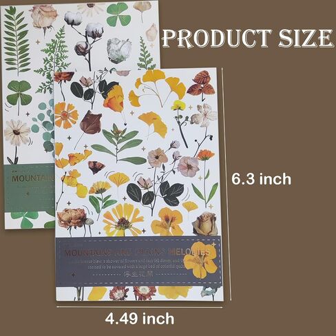 500pcs Nature Flower Stickers for Scrapbooking, 36 Sheets Scrapbook Supplies Stickers for Adults with Tweezer for Journal Planner Laptop DIY Card Making in Saudi Arabia