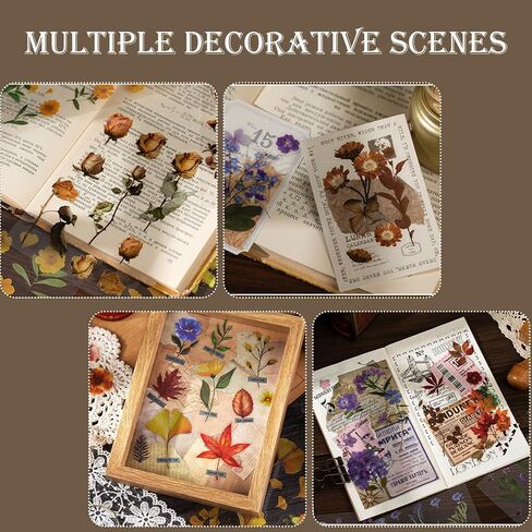 500pcs Nature Flower Stickers for Scrapbooking, 36 Sheets Scrapbook Supplies Stickers for Adults with Tweezer for Journal Planner Laptop DIY Card Making in Saudi Arabia