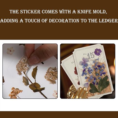 500pcs Nature Flower Stickers for Scrapbooking, 36 Sheets Scrapbook Supplies Stickers for Adults with Tweezer for Journal Planner Laptop DIY Card Making in Saudi Arabia