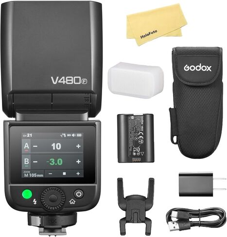 Godox V480 f TTL TTL شاشة اللمس سرعة فلاش الكاميرا ل FUJIFILM ، 2.4G لاسلكي 1/8000S HSS ، 650 وميض الطاقة الكامل ، 1.7S وقت إعادة التدوير ، 10 مستويات ضوء LED ، بطارية LI-ION القابلة لإعادة الشحن in Saudi Arabia