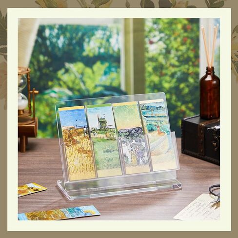 4 Slots Freestanding Acrylic Bookmark Display Holder for Business Multiple No Assembly Required 2'' Bookmark Organizer Stand for Vendors Retail Store Craft Show in Saudi Arabia