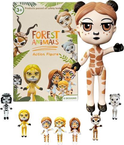 Miss Giraffe Forest Action Figure - رقم 8 سم قابلة للتحصيل ، لعبة حيوانات غابة إبداعية ، لعب تعليمي وممتع لأعمار 3+ ، آمنة وغير سامة in Saudi Arabia